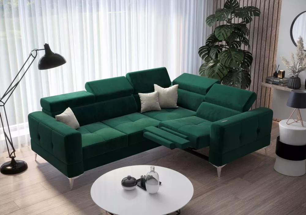 Dīvāns Toscania Premium Relax standard · Tumši zaļš · 185 × 250 × 78 cm