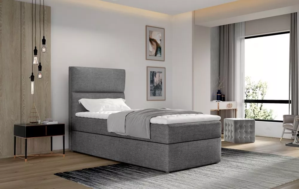 Gulta Arco 90x200 Boxspring Standard Guļamvietas platums: 90 cm, Guļamvietas garums: 200 cm, · Tumši pelēks · 90 × 210 ×