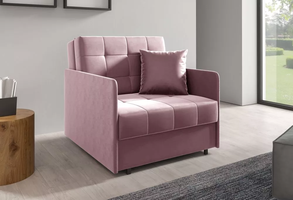 Mīksts krēsls Americano 169 standard Sēdvietas dziļums: 60 cm, · Rozā · 90 × 90 × 85 cm