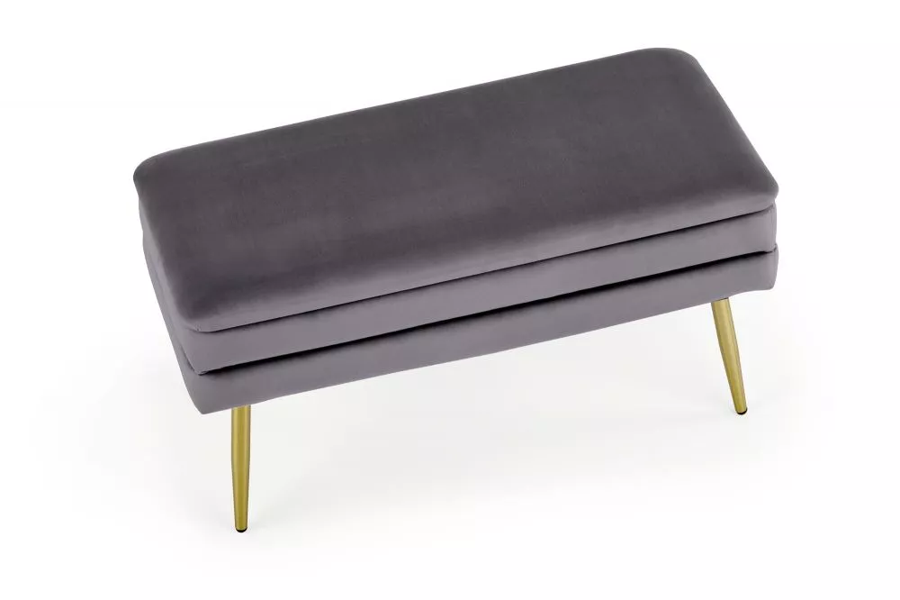Pufs Velva Gold · Pelēks · 78 × 42 × 37 cm