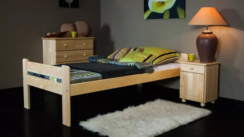 Gulta Pola ar stelāžu Guļamvietas platums: 90 cm, Guļamvietas garums: 200 cm, · Priede · 98 × 207 × 60 cm