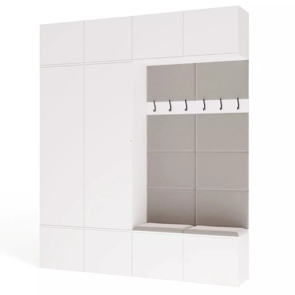 Koridora iekārta Haga Set 2SZ2W · Balts · 200 × 35 × 238 cm