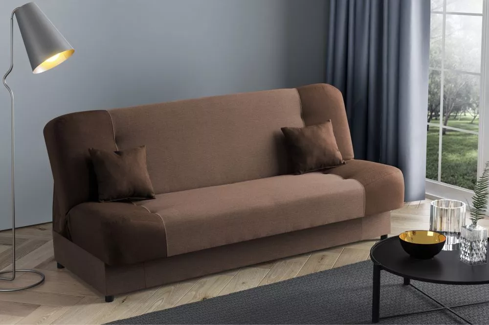 Dīvāns Sofa Bed 124 standard · Brūns + tumši brūns · 90 × 198 × 85 cm