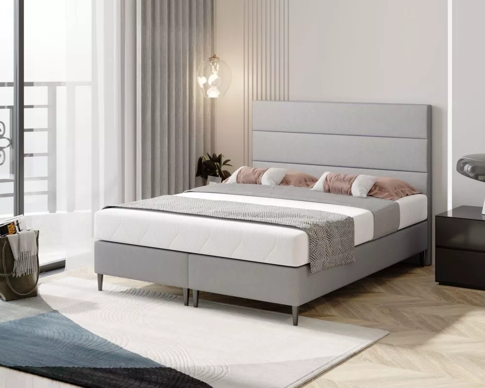 Gulta Milano standard Guļamvietas platums: 160 cm, Guļamvietas garums: 200 cm, · Gaiši pelēks · 162 × 207 × 123 cm