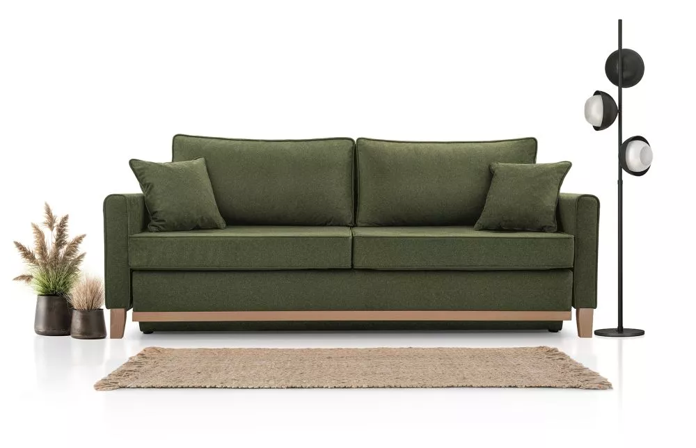 Dīvāns Aris Comfort Standard · Olīvu · 104 × 214 × 91 cm