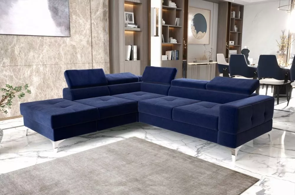 Dīvāns Toscania 2 standard · Zils · 222 × 250 × 78 cm