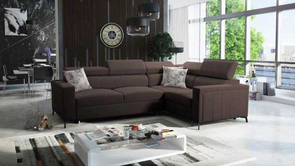 Dīvāns Baltico 2 Premium Standard · Tumši brūns · 198 × 275 × 83 cm