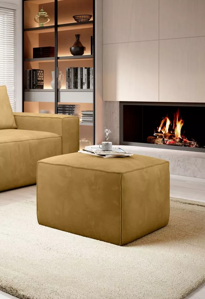 Pufs Silla P Premium Standard Auduma numurs: Nube 45, · Dzeltens · 88 × 45 × 68 cm