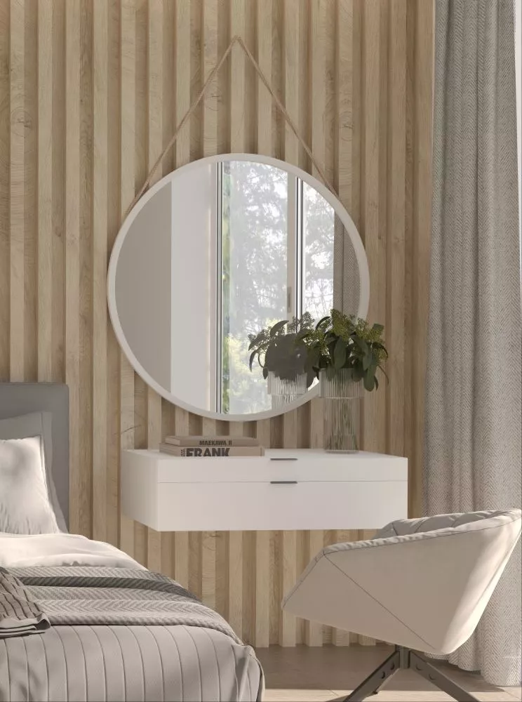 Spogulis Grace Circle S · Balts · 2 cm