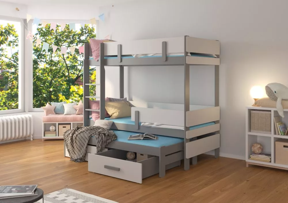 Bērnu gulta Etapo Colour ar stelāžam Guļamvietas platums: 90 cm, Guļamvietas garums: 200 cm, · 103 × 208 × 171 cm