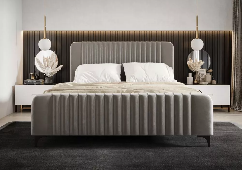 Gulta Modena Standard ar stelāžu Guļamvietas platums: 160 cm, Guļamvietas garums: 200 cm, stelāžas tips: koka, · Pelēks 