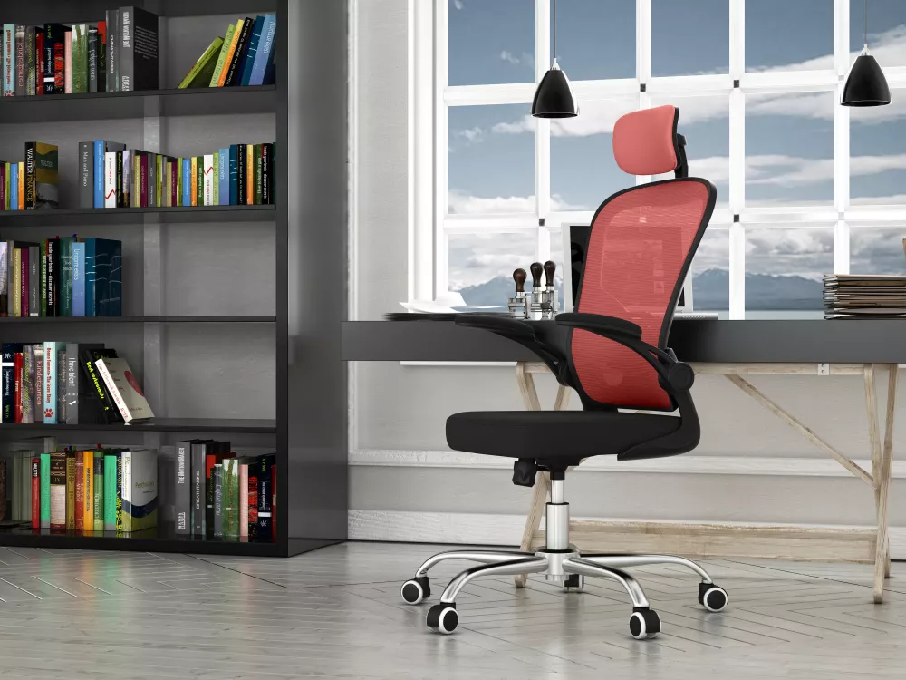 Datorkrēsls Dory F Sēdvietas platums: 52 cm, · Sarkans · 64 × 64 × 123 cm