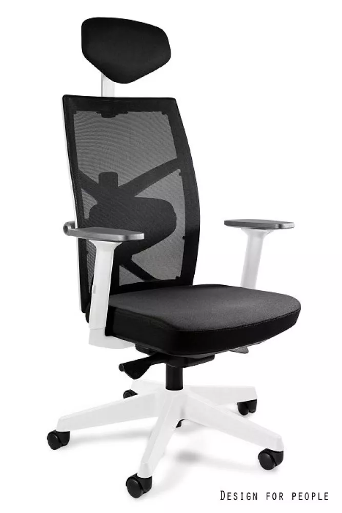 Datorkrēsls Tune Korpusa krāsa: melns, Elementu krāsa: balts, Sēdvietas platums: 46 cm, · 67 × 50 × 108 cm