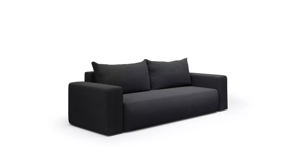 Dīvāns Torretta sofa standard · Melns · 97 × 258 × 72 cm