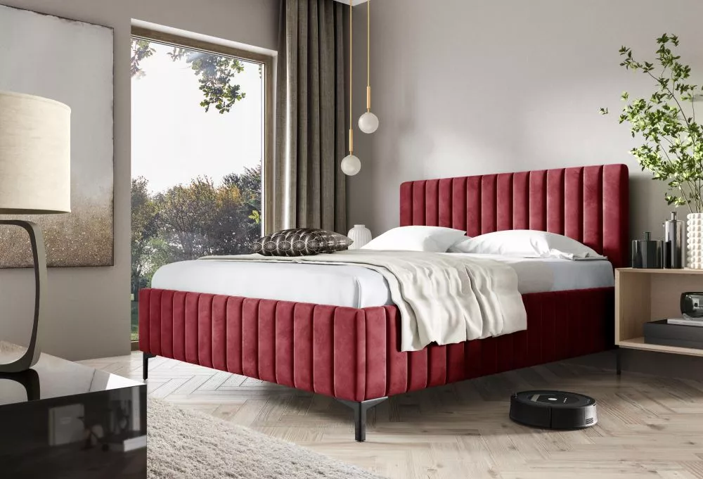 Gulta Milo Standard ar stelāžu Guļamvietas platums: 140 cm, Guļamvietas garums: 200 cm, stelāžas tips: metāla, · Sarkans