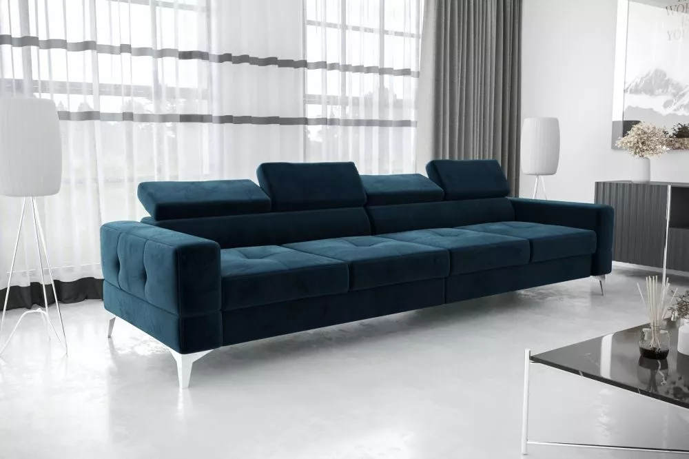 Dīvāns Toscania 4S standard · Zils · 97 × 312 × 78 cm