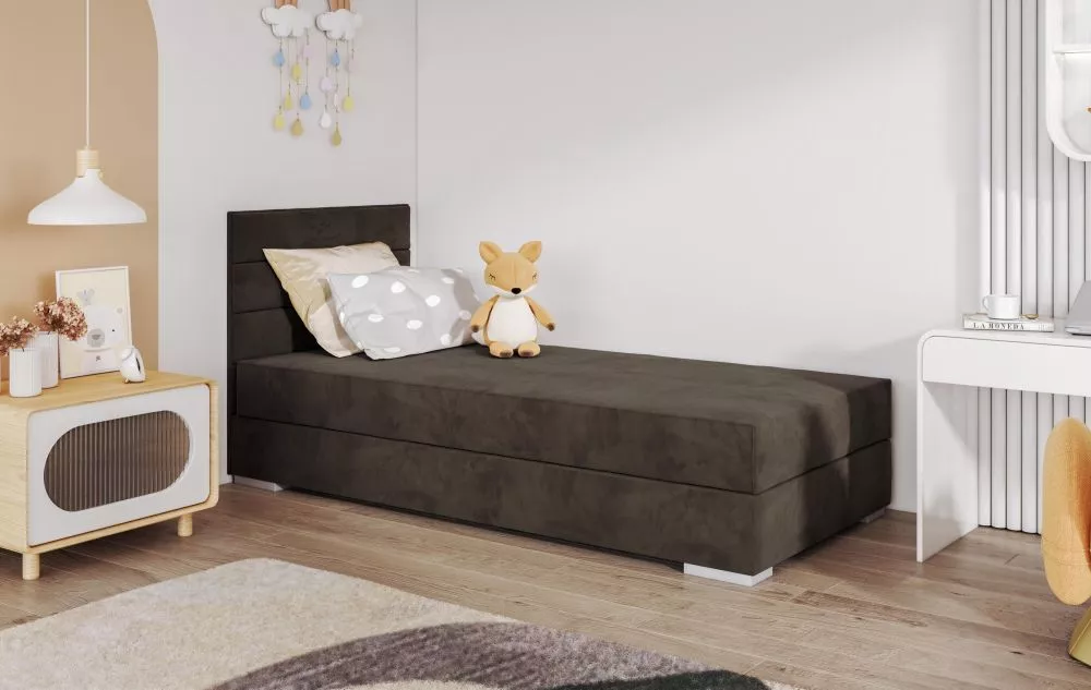 Gulta Faro 1 Boxspring Standard Guļamvietas platums: 90 cm, Guļamvietas garums: 200 cm, · Brūns · 95 × 205 × 95 cm