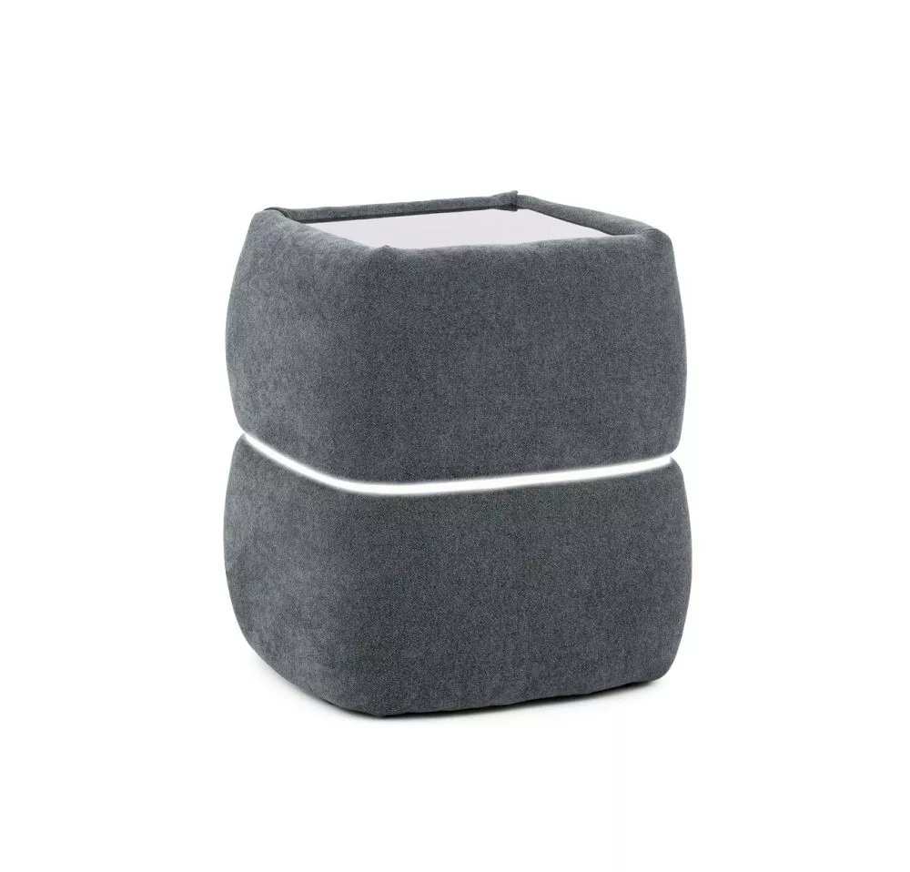 Naktsgaldiņš Monti ar LED · Tumši pelēks · 42 × 47 × 53 cm