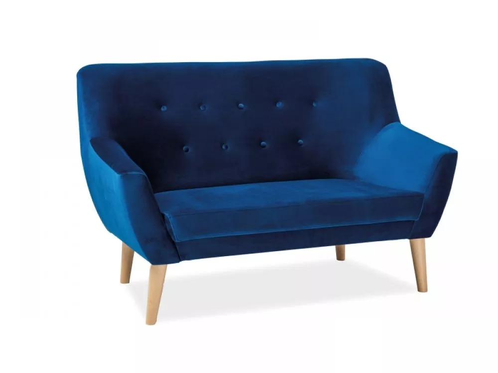 Dīvāns Nordic 2 Velvet · Zila · 75 × 136 × 90 cm