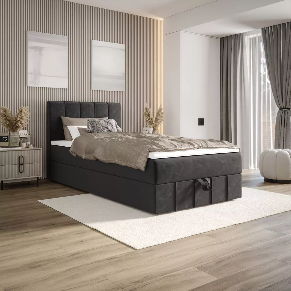 Gulta Bahama P Boxspring Standard Guļamvietas platums: 90 cm, Guļamvietas garums: 200 cm, · Tumši pelēks · 90 × 205 × 10