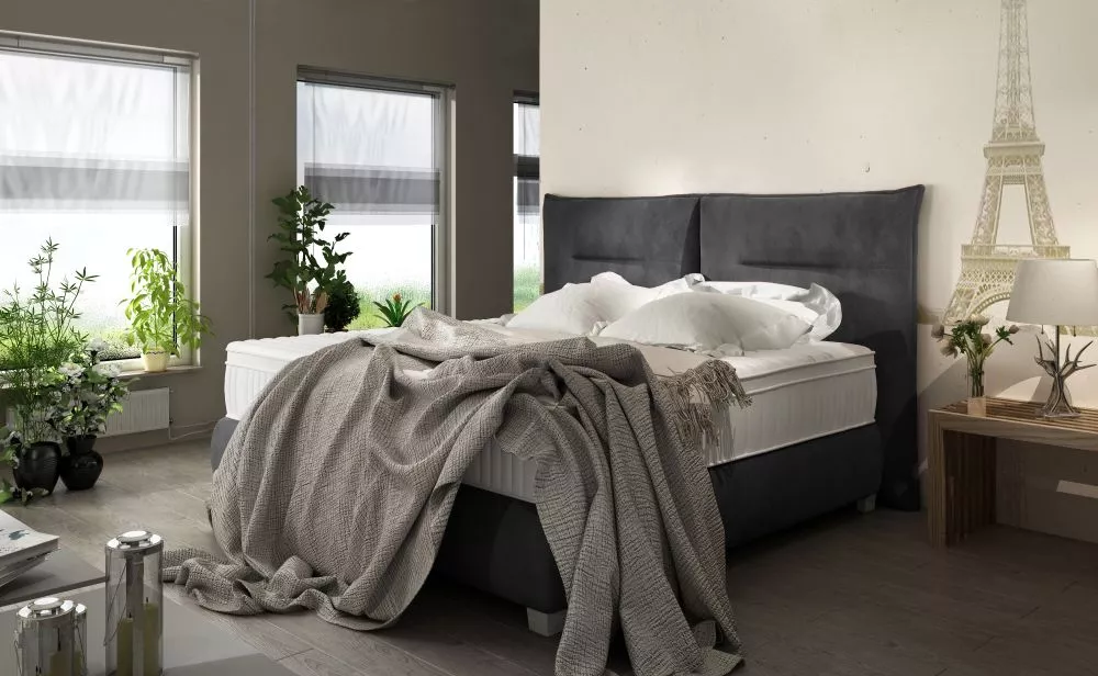 Gulta Fog Standard Guļamvietas platums: 140 cm, Guļamvietas garums: 200 cm, · Tumši pelēks · 164 × 225 × 120 cm