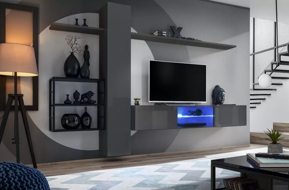 Sekcija Switch M5 · Grafīts · 270 × 40 × 180 cm