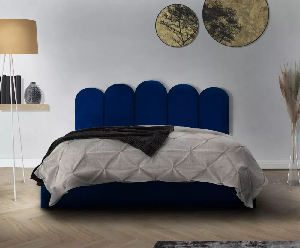 Gulta Malaga Standard ar stelāžu Guļamvietas platums: 140 cm, Guļamvietas garums: 200 cm, stelāžas tips: metāla, · Zils 