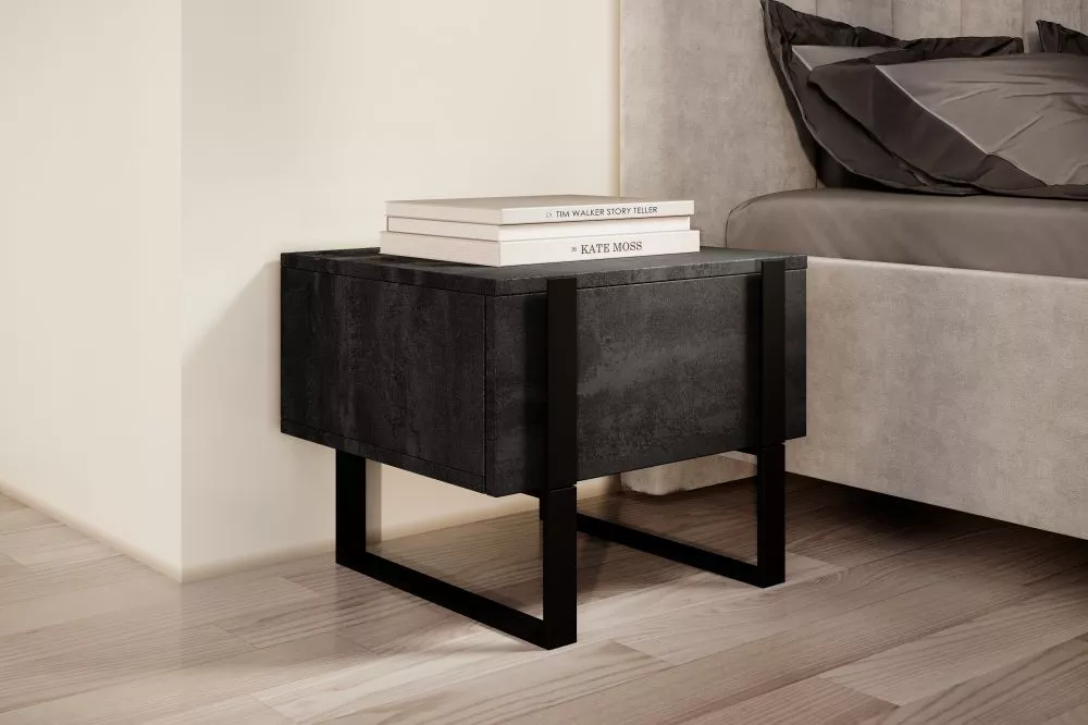Naktsgaldiņš Verica SN50 1SZ Black Set · Melns · 50 × 45 × 40 cm
