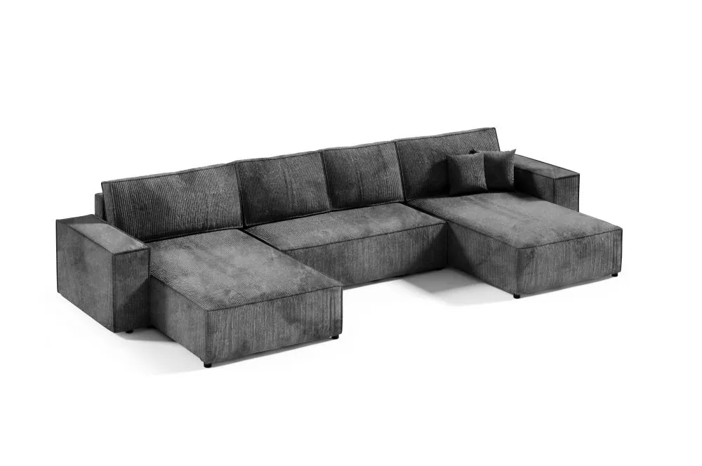 Dīvāns Poso U Standard · Antracīts · 185 × 398 × 70 cm