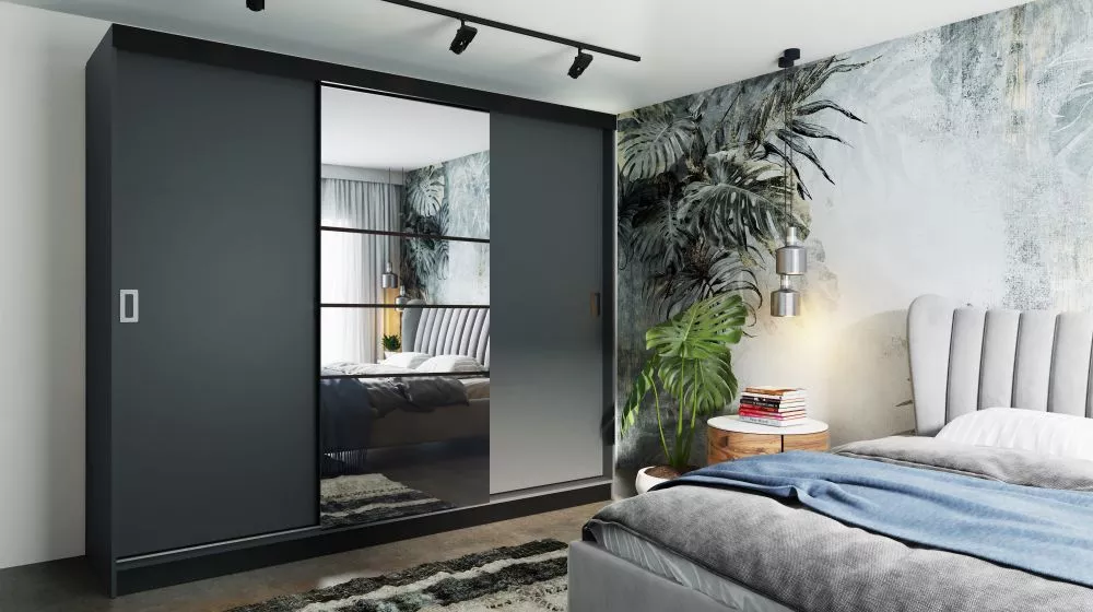 Skapis Retro 6 · Antracīts · 200 × 60 × 205 cm