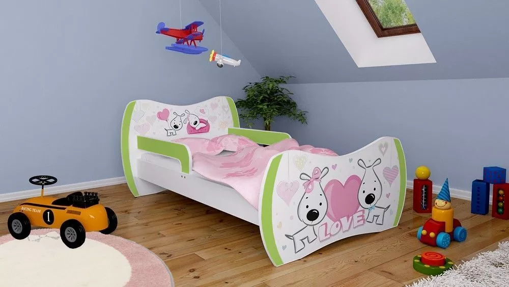 Bērnu gulta Dream L05 180x90 DM01 ar stelāžu Guļamvietas platums: 90 cm, Guļamvietas garums: 180 cm, · 114 × 184 × 71 cm