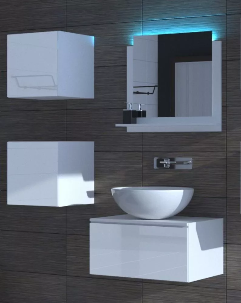 Vannas istabas komplekts Alius 26 ar LED · Balts · 110 × 42 cm