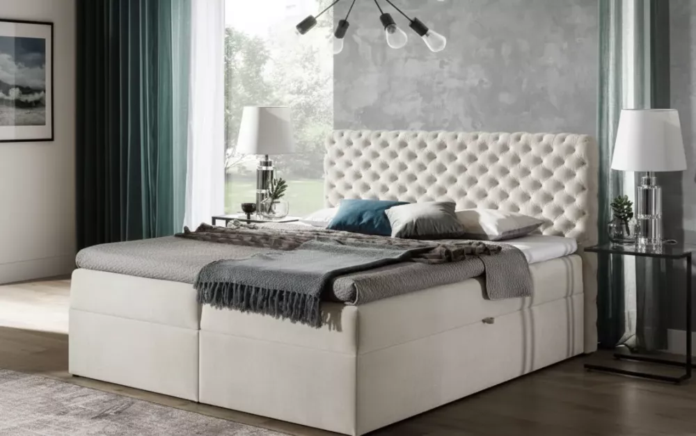 Gulta Chesterfield Boxspring Premium Standard Guļamvietas platums: 180 cm, Guļamvietas garums: 200 cm, · Gaiši bēšs · 18