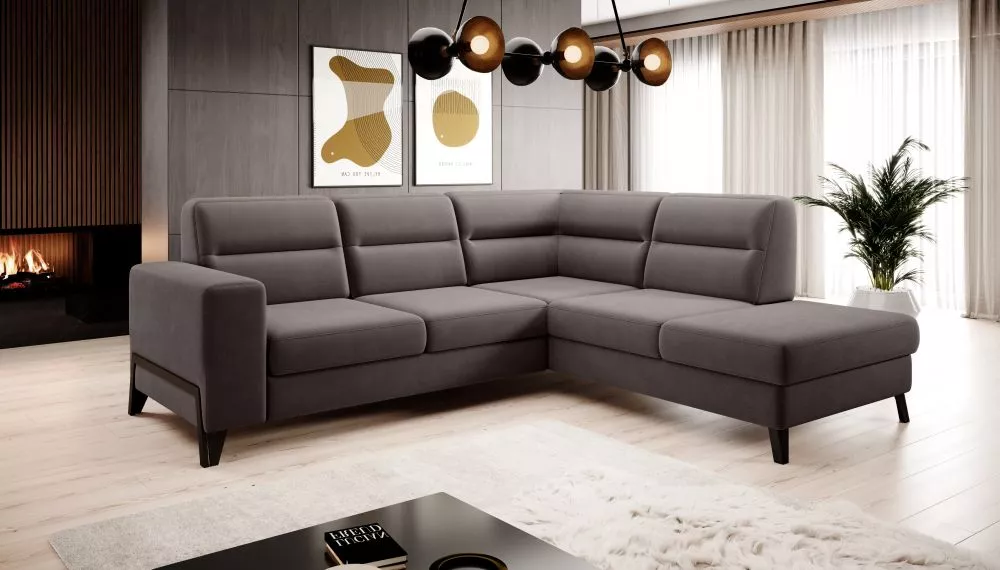 Dīvāns Cassara Lux Standard · Tumši brūns · 237 × 277 × 100 cm