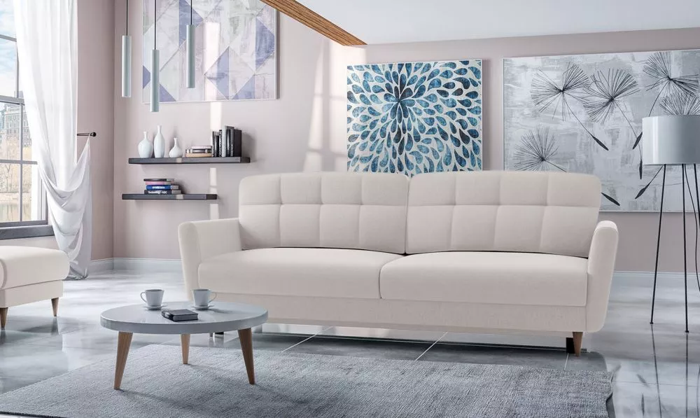 Dīvāns Kristi Sofa Standard · Bēši pelēks · 89 × 235 × 87 cm