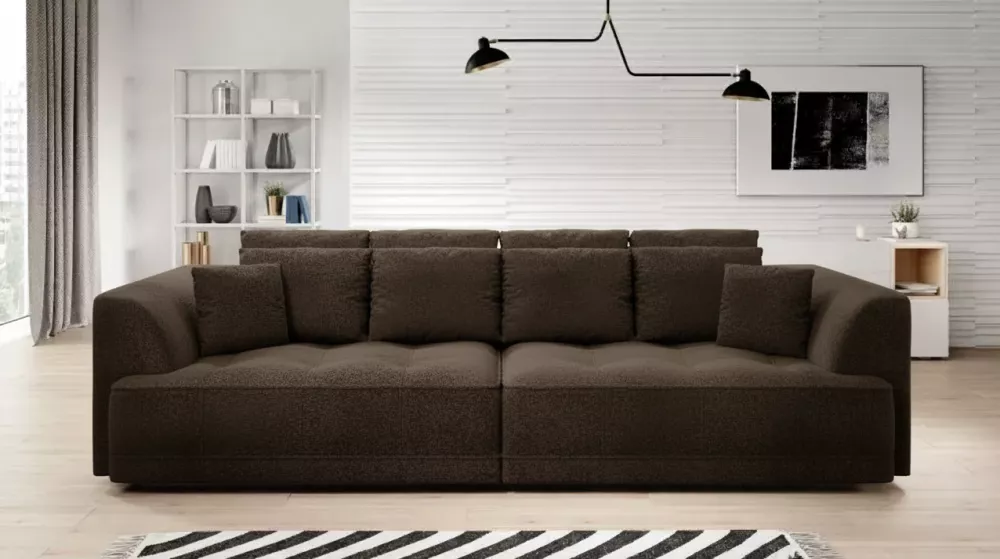 Dīvāns Tiga Bigsofa Standard · Tumši brūns · 136 × 302 × 88 cm