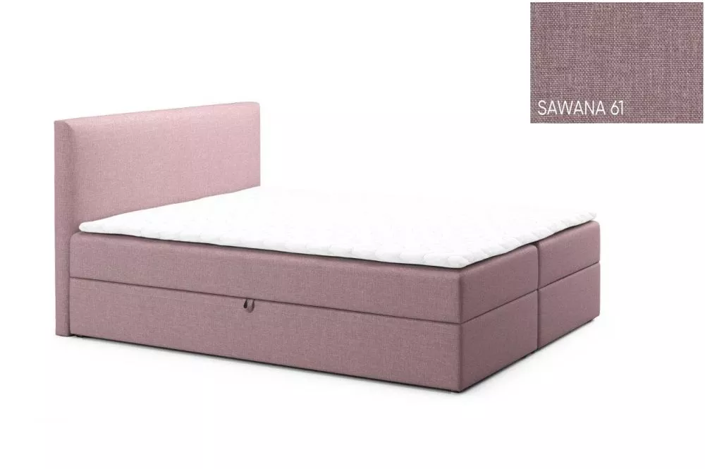 Gulta Noir Boxspring Standard Guļamvietas platums: 140 cm, Guļamvietas garums: 200 cm, · Rozā · 143 × 206 × 101 cm