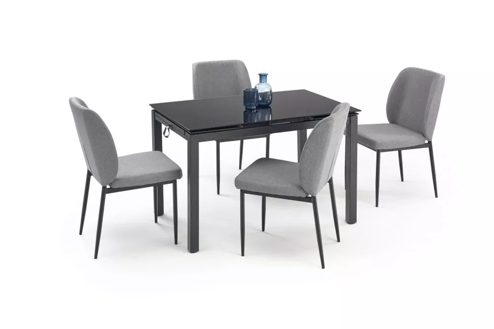 Komplekts Jasper Personu skaits: 4, Korpusa krāsa: melns, Elementu krāsa: pelēks, · 110 cm