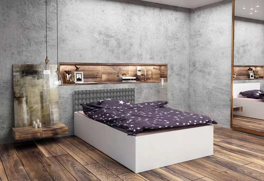 Gulta Prestige Open 08 ar stelāžu Guļamvietas platums: 180 cm, Korpusa krāsa: balts, Guļamvietas garums: 200 cm, · 185 ×