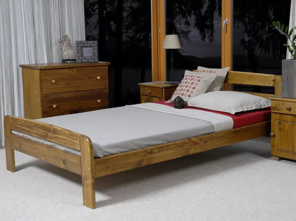Gulta Klaudia ar stelāžu Guļamvietas platums: 120 cm, Guļamvietas garums: 200 cm, · Eiropas ozols · 128 × 207 × 69 cm