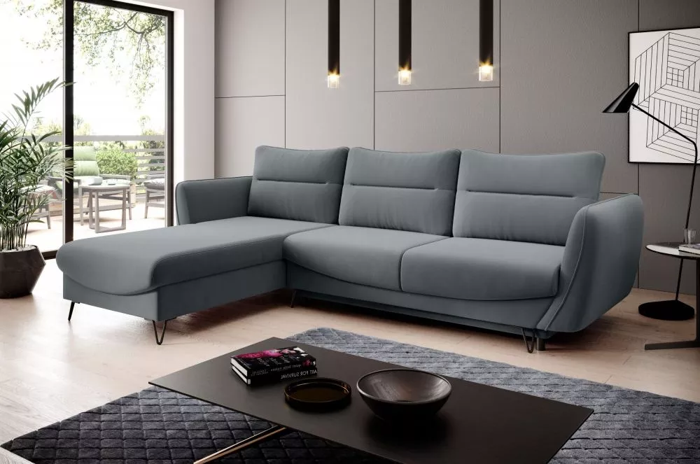 Dīvāns Silva Corner Premium Standard · Pelēks · 201 × 276 × 100 cm
