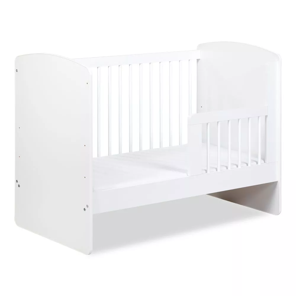 Bērnu gulta Karolina 2 Premium 60x120 ar stelāžu Guļamvietas platums: 60 cm, Guļamvietas garums: 120 cm, · Balts · 68 × 