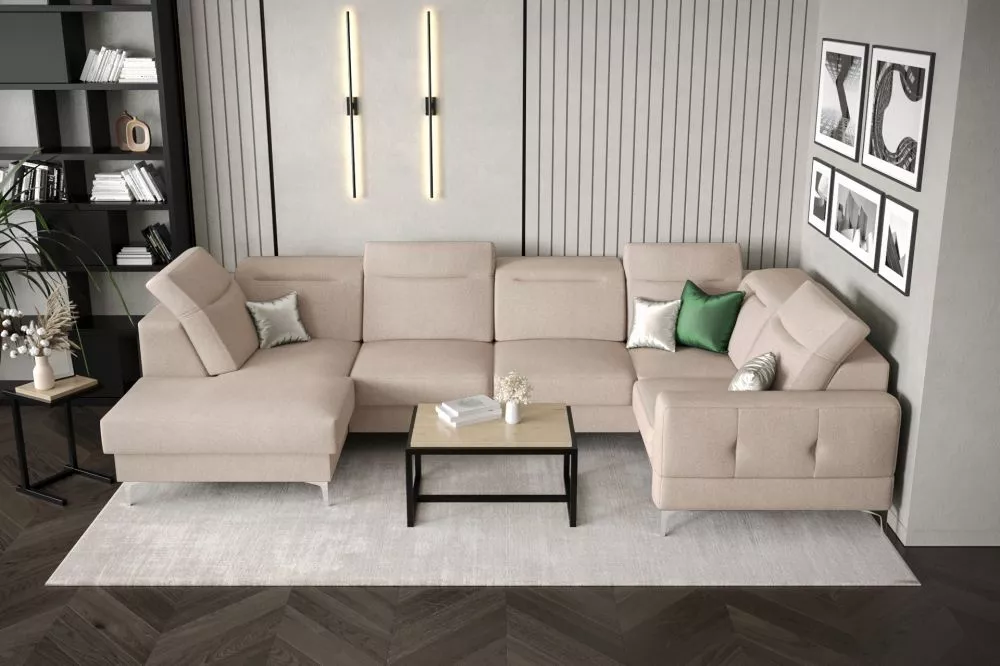 Dīvāns Malibu Max 2 standard · Gaiši bēšs · 182 × 350 × 90 cm