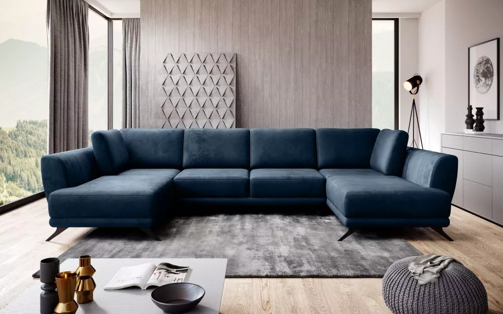 Dīvāns Larco Premium Standard · Tumši zils · 191 × 362 × 90 cm