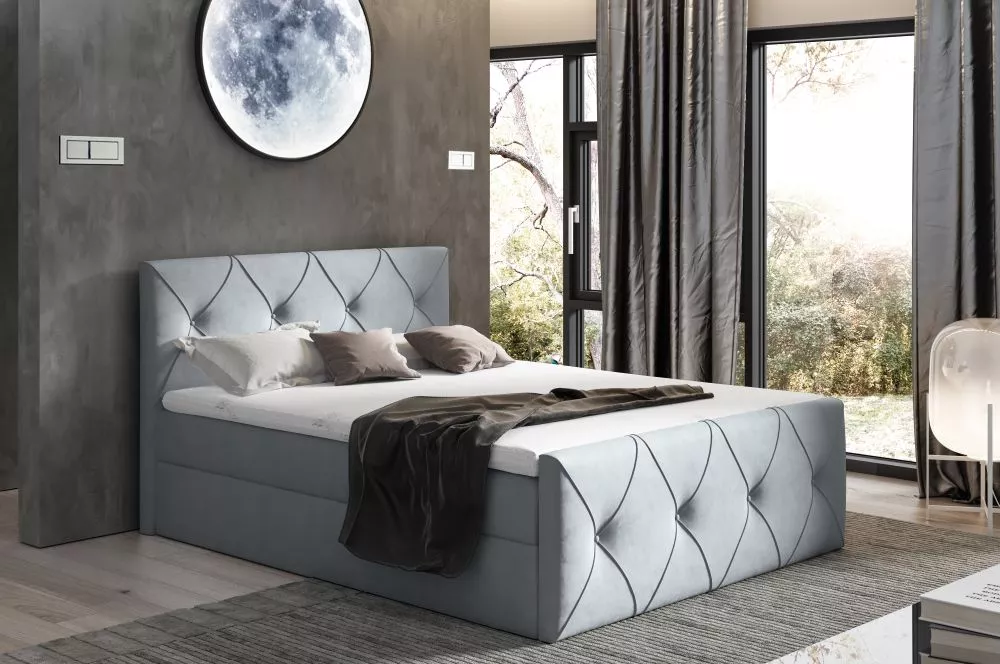 Gulta Crystal Lux Boxspring Premium Standard Guļamvietas platums: 120 cm, Guļamvietas garums: 200 cm, · Pelēks · 124 × 2