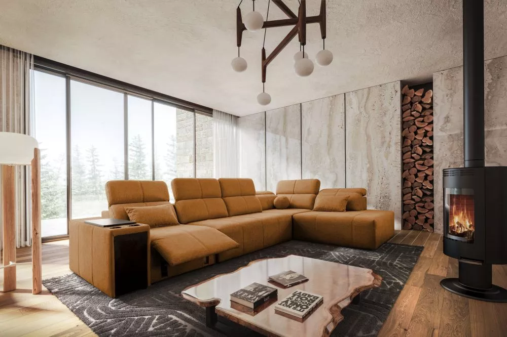 Dīvāns Mindy 11 MIX Standard · Oranžs · 230 × 350 × 77 cm