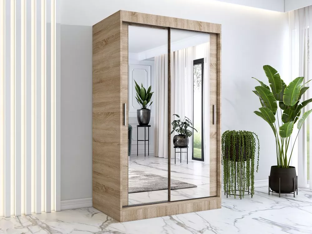 Skapis Karl Mirror · Sonoma · 120 × 60 × 200 cm