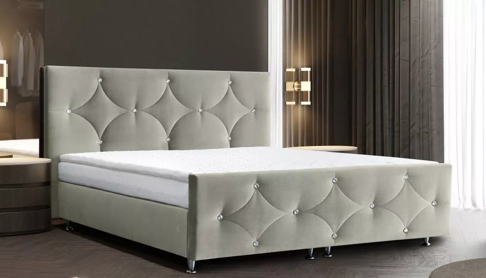 Gulta Verona Boxspring Standard Guļamvietas platums: 160 cm, Guļamvietas garums: 200 cm, · Gaišais krēms · 177 × 214 × 1