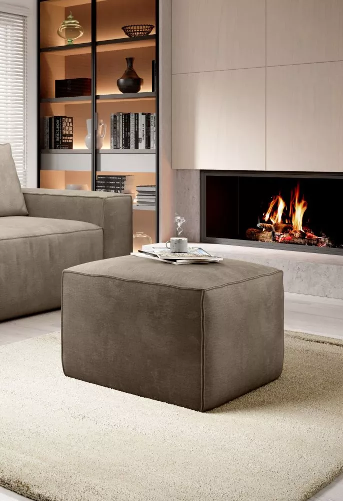 Pufs Silla P Premium Standard Auduma numurs: Nube 20, · Kapučino · 88 × 45 × 68 cm