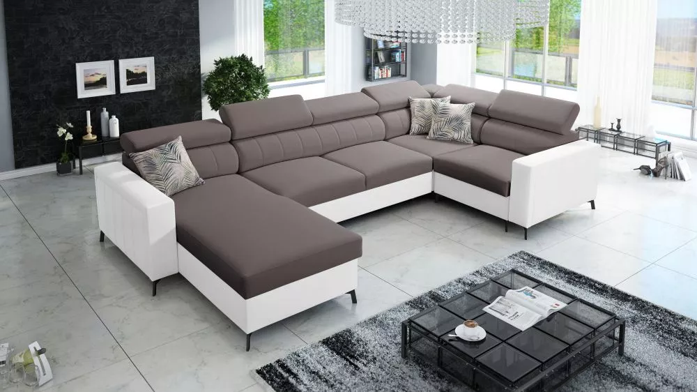 Dīvāns Baltico 5 Maxi Standard · Brūns + balts · 198 × 351 × 83 cm